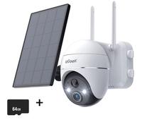 Caméra de surveillance sans fil extérieure Geek 2K avec carte mémoire 64 Go, PTZ, capteur PIR