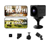 Camera de Surveillance sans Internet, 3 Modes-WiFi, Hotspot AP, Hors Ligne | Mini Camera Espion sans Fil avec Vision Nocturne, Détection Mouvement, Mini Surveillance pour Intérieur/Extérieur, Noir