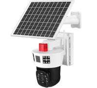 Caméra de Surveillance Solaire Extérieure Rotative pour Maison et Ferme | Installation Facile, Protection Ip66, Boîtier en Plastique Blanc, Usage Domestique et Agricole