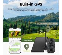 Caméra de surveillance solaire - Modèle HC810 - 4G - HD 3 mégapixels - GPS - Vision nocturne - Contrôle à distance via application - Sans carte mémoire