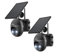 Caméra de surveillance solaire pour l'extérieur, vidéo HD 2K, panoramique 355°, audio bidirectionnel