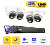 Caméra de surveillance - Surveillance par caméra - Protection contre les cambriolages - Caméra de sécurité - Caméra extérieure - 4 caméras 3K/5MP