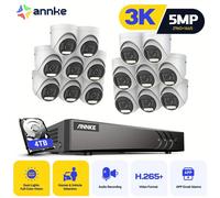 Caméra de surveillance – Surveillance vidéo – Caméra de sécurité – Caméra extérieure – Caméra intérieure – Système 16 canaux 3K 5MP – Détection de personnes et de véhicules par intelligence artificiel