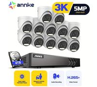 Caméra de surveillance – Surveillance vidéo – Caméra de sécurité – Caméra extérieure – Caméra intérieure – Système 16 canaux 3K 5MP – Détection de personnes et de véhicules par intelligence artificiel