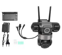 Caméra de surveillance Wi-Fi, 3 objectifs, 2 MP, détection de mouvement HD, reconnaissance de formes humaines, interphone bidirectionnel, vision panoramique étanche, pour verger, champ