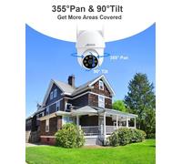 Caméra de surveillance Wi-Fi - Caméra IP dôme - 5 MP - Wi-Fi 2,4 GHz/5 GHz - Enregistrement 24 h/24, 7 j/7 - Suivi automatique et détection des personnes - Vision nocturne en couleur - IP66 (intérieur