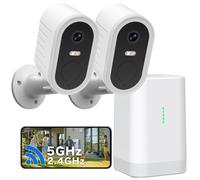 Caméra de surveillance Wi-Fi sans fil pour l'extérieur - Résolution 2K 4MP - Angle de vision de 140° - Vision nocturne - Résistante aux intempéries
