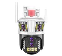 Caméra de Surveillancem 8K 16MP Quatre objectifs PTZ caméra Trois écrans AI Suivi Humain extérieur sécurité CCTV Surveillance IP