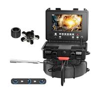 Caméra De Tuyau DVR,Scope D'égout 9"AHD,Endoscope Industriel Portable 1080P HD,Compteur De Mètres,Émetteur 512HZ Autoéquilibré,Sonde 23mm,12 LED Blanches,Câble Noir 5mm,Contrôle De Tu(Size:20 M/65 FT)