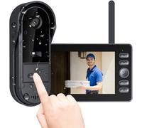 Caméra de vidéosurveillance - avec écran de 4,3 pouces - Interphone visuel sans fil pour l'intérieur - Vision nocturne - Audio bidirectionnel - Aucune application ni connexion Wi-Fi requise