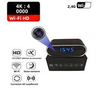 Caméra de visualisation à distance 1080P FHD, prend en charge la détection de mouvement WiFi 2.4G, la vision nocturne infrarouge, Mini caméra sans fil pour la maison Clock camera