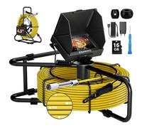 Caméra d'égout 30,5 m 10,9 cm Caméra d'inspection des canalisations DVR Endoscope avec lumières Étanche IP68 17 mm Endoscope industriel (30 m)