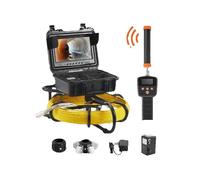 Caméra d'égout SucceBuy avec localisateur 512 Hz Caméra d'inspection de canalisations IP68 9" avec fonction DVR avec 12 LED réglables et carte SD 16 Go 9 inch Screen 91M