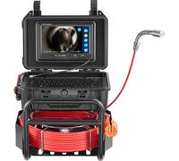Caméra d'égout SucceBuy, longueur 50 m, caméra d'égout à mise à niveau automatique avec émetteur 512 Hz, télémètre, écran 9 pouces, caméra d'égout Snake HD 1080p avec 12 LED