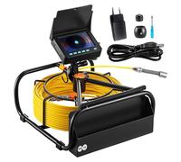 Caméra d'égout VEVOR, caméra d'inspection des tuyaux 30 m 4,3 pouces, carte 16 Go, zoom 3x et batterie 8500 mAh IP68 étanche Caméra d'assainissement des égouts