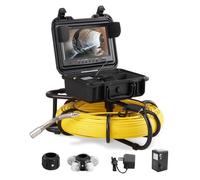VEVOR Caméra d'inspection canalisation 120 m - écran 22,8 cm, DVR IP68, 12 LED réglables, SD 16 Go