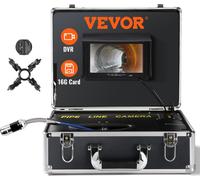 Caméra d'inspection de canalisation VEVOR, 50 m, écran 7 pouces, caméra d'inspection de canalisation avec fonction DVR, caméra étanche IP68, 12 LED réglables, avec une carte SD de 16 Go pour les canal
