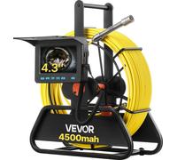 Caméra d'inspection de canalisation VEVOR, portée 20 m, diamètre 11 cm, caméra d'inspection de canalisation étanche IP68 avec éclairage - 6 LED réglables, batterie 4500 mAh et carte mémoire 16 Go pour