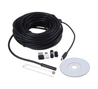 Caméra d'inspection de tuyau de 15 m avec sonde étanche de 7 mm, 6 lumières LED, endoscope industriel USB compatible avec égout et drain
