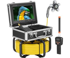 Caméra d'inspection des canalisations SucceBuy avec localisateur 512 Hz, longueur d'extension 30 m, caméra d'inspection des canalisations à nivellement automatique avec écran HD 1080P 9 pouces, carte 