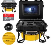 Caméra d'inspection pour canalisations de 50 mètres avec éclairage, caméra de canalisation de 9 pouces, endoscope HD 1080p, caméra d'inspection, enregistreur DVR, caméra pour canalisations, étanche IP