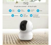 Caméra d'intérieur, orientable, 1080p, audio bidirectionnel, détection de mouvement, vision nocturne infrarouge, babyphone, compatible avec Alexa, TY2 – Caméra IP Wi-Fi