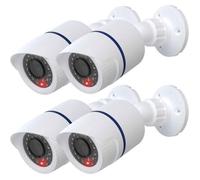 Caméra dôme factice factice simulée de sécurité CCTV intérieur extérieur avec une lumière LED, autocollant d'avertissement d'alert