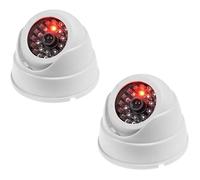 Caméra dôme factice - HANDEIU - Lot de 2 - Sans fil - LED rouge - Sécurité intérieure