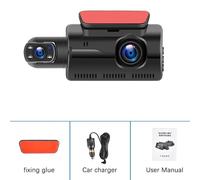 Caméra embarquée pour voiture - Enregistreur vidéo double objectif - Écran tactile IPS de 7,6 cm - Caméra avant + caméra intérieure - Vision nocturne - Surveillance de stationnement - Enregistrement e
