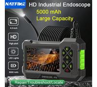 Caméra endoscope d'inspection avec lumière, boroscope HD, écran IPS 4,3 pouces, rechargeable Type-C, lumière LED réglable, avec aimant, crochet, miroir de vue latérale, style serpent flexible, pour in