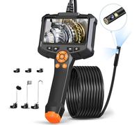 Caméra endoscopique à Double Objectif, AOPICK 1080P HD Caméra d'inspection avec Écran IPS 4,3 Pouces, Camera Canalisation avec 8 lumières LED, Endoscope Camera, IP67 étanche, Câble Semi-Rigide de 5M