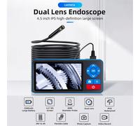 Caméra endoscopique à double objectif avec lumière Borescope 720P avec écran IPS de 4,5 pouces Câble de sonde flexible de 16,4 pieds Étanchéité IPX5 Luminosité réglable à 4 niveaux pour l'entretien de