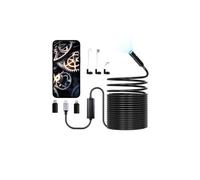Caméra Endoscopique avec Câble Semi-rigide 15 m, Endoscope HD 1920p pour Android et iOS, avec 8 Lumières LED Réglables, Zoom