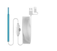 Caméra endoscopique, Caméra d'endoscope Nettoyage de l'oreille 3in1 Type -C usb Otoscope visuel 5.5mm / 3.9mm 0. 3MP 6e Cuillère d'oreille à oreille ds(blanc)