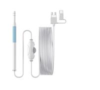 Caméra endoscopique, Caméra d'endoscope Nettoyage de l'oreille 3in1 Type -C usb Otoscope visuel 5.5mm / 3.9mm 0. 3MP 6e Cuillère d'oreille à oreille ds(Beige)