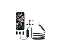 Caméra Endoscopique Double Objectif Endoscope pour Android iOS avec Câble Semi-rigide 3 m, 8 + 1 Lumières LED, Zoom, Étanche IP67