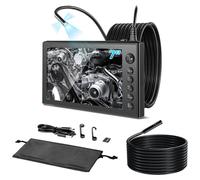 Caméra endoscopique industrielle - Caméra d'inspection à triple objectif - Écran de 17,8 cm - Câble de 5 m + 3 m - Batterie de 5000 mAh - Étanchéité IP67 - Zoom 8x et rotation de l'image à 180° - Écla