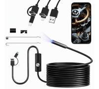 Camera Endoscopique Smartphone pour Android | 1920P Endoscope Camera 3 en 1 USB, Endoscopique Type C, Caméra Endoscopique avec 8 lumières LED, 5M
