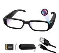Caméra Espion Lunettes, 32Go Mini Lunette Espion, 1080P HD Camera Cachee | Portable Mini Camera de Sport, Caméra d'Action, Enregistreur Vidéo Caméscope Prise de Photos pour Intérieur/Extérieur
