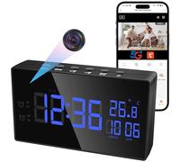 Caméra Espion WiFi 2,4/5GHz, Mini Camera Cachée sans Fil Réveil HD 1080P | Wi-Fi bi-bande, Réveil 5-en-1, Surveillance Discrete a Distance, 120° Grand Angle Détection de Mouvement Vision Nocturne