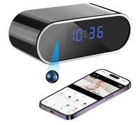 Caméra Espion WiFi a Distance, Réveil Mini Camera Cachée Sans Fil 1080P HD | Discrete Micro Camera, 2,4G/5GHz Caméra de Surveillance Enregistreur Vision Nocturne, Détection de Mouvement, Tuya APP