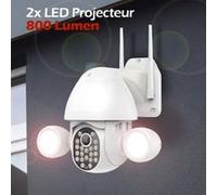 Caméra extérieure connectée Wifi Rotative 5MP 2 phares LED blanc G
