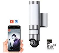 Caméra Extérieure Motorisée 220V avec Éclairage LED 1600LM inox