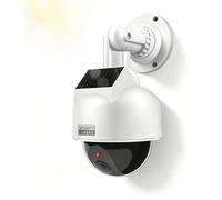 Caméra factice à dôme, alimentée par énergie solaire, avec LED clignotantes, caméra de surveillance intérieure et extérieure