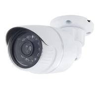 Chacon Caméra factice bullet en aluminium – LED bleu visible – Fixation mur/plafond réglable – Blanc