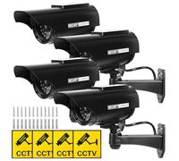 Caméra Factice Extérieur, Caméra Factice Solaire avec LED, Caméra de Surveillance Factice, Fausse Caméra de Surveillance CCTV, Fausse Camera Surveillance Exterieur pour Une Intérieure et Extérieure