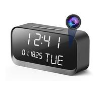 Caméra horloge - Caméra WiFi Nanny avec vidéo HD 1080p, détection de mouvement AI, vision nocturne claire, WiFi double bande, connectivité Bluetooth, stockage local et cloud, caméra
