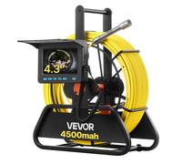 VEVOR Caméra Inspection Canalisation 20 m Caméra Endoscopique Écran 11 cm Endoscope Canalisation pour Conduits Égouts Plomberie, Étanche IP68 6 LED Éclairage Réglable Batterie 4500 mAh Carte SD 16 Go