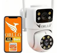 Caméra intérieure/extérieure WiFi 4K AI rotative avec LED, modèle ORLLO TZ19, double objectif