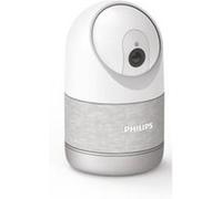 PHILIPS WelcomeEye Look, Caméra WiFi Intérieure 2K, Motorisée 360°, Cache Physique de Confidentialité, Audio Bidirectionnel, Autotracking, Alexa Google Home, Slot MicroSD 128Go, Blanc